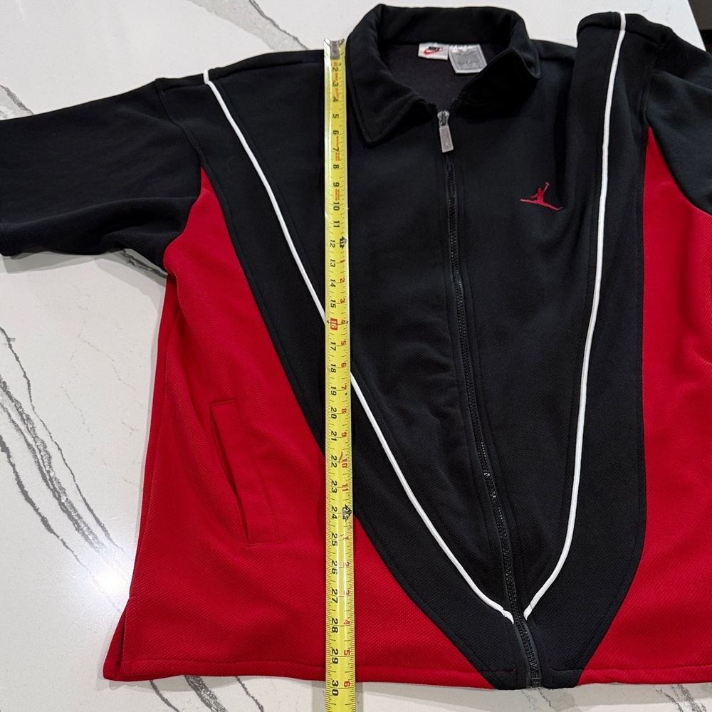 🔥 Vintage Y2K Nike Jordan Jumpman Full Zip Polo Jacket Mens L Black Red - Picture 7 of 8